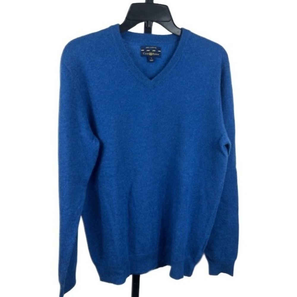 Club Room Mens 100% Cashmere V-Neck Sweater Soft Knit Top Size Small‎